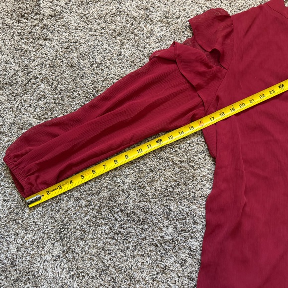 NWT Express Red Chiffon Long Sleeve Shift Dress - Picture 10 of 15